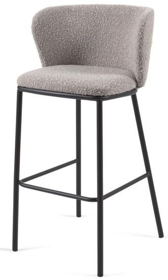 Барный стул Ciselia светло-серый из ткани букле и металла 102 см Испания 