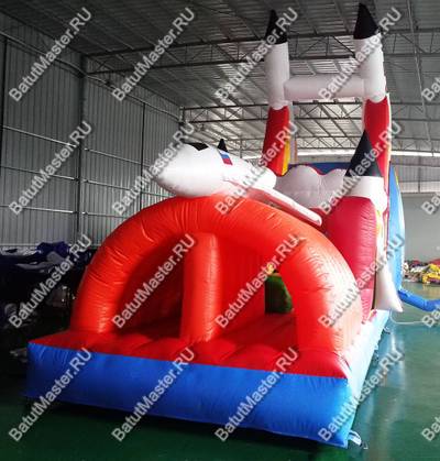 Коммерческий надувной батут "Ракета на взлёте" 14*4*7 м