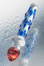 Двусторонний фаллоимитатор Sexus Glass, стекло, прозрачный, 20 см