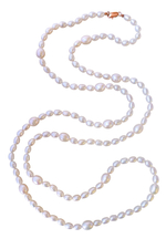 Бусы длинные из жемчуга белого