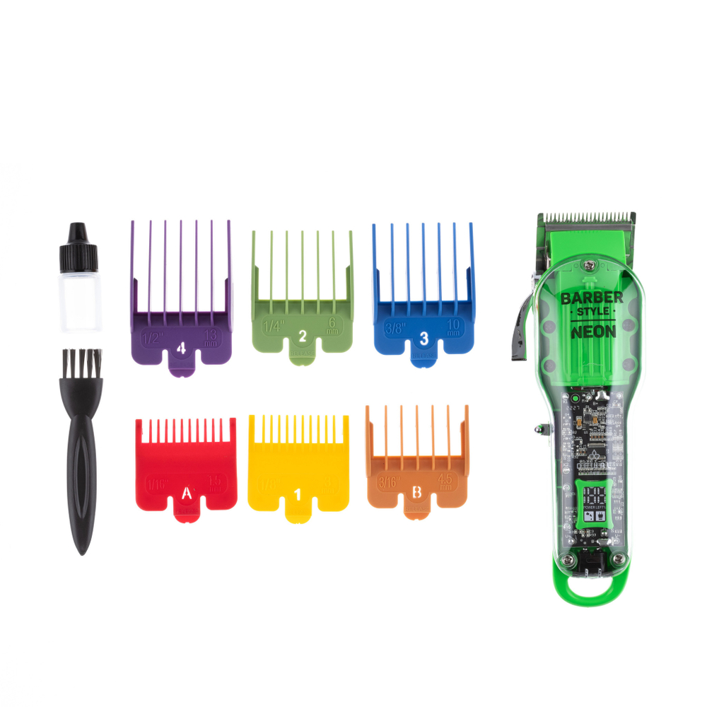 Машинка д/стрижки DEWAL PRO BARBER STYLE GREEN аккум/сет.6000об/мин 6нас.