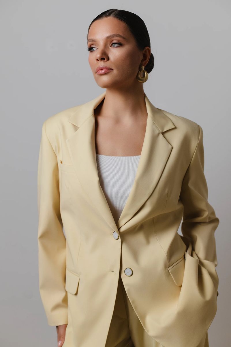 Жакет однобортный ванильный