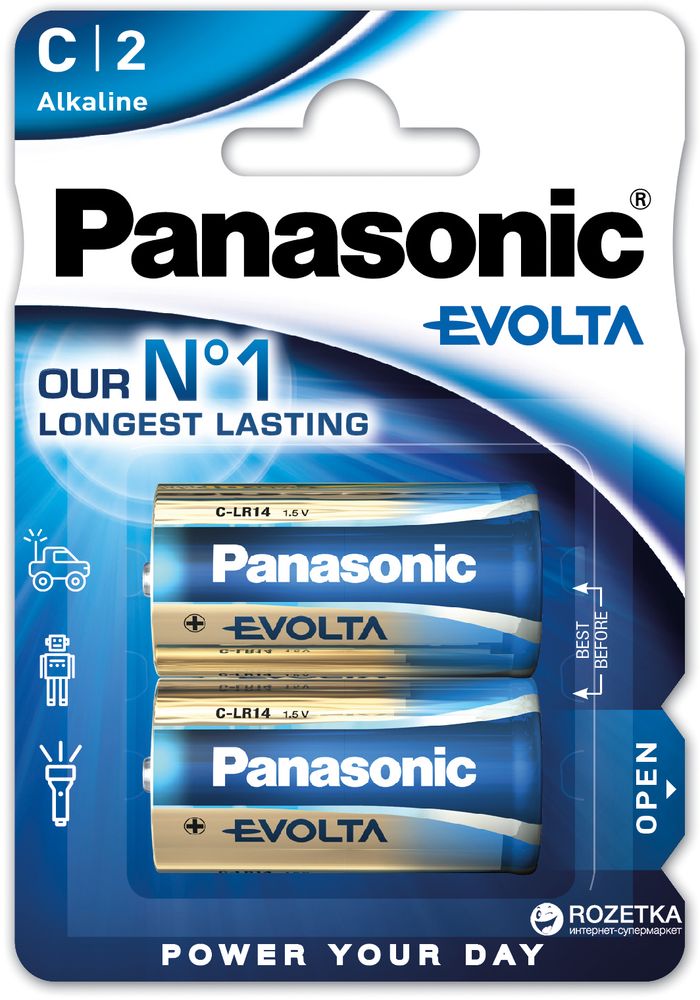 Батарейки Panasonic Evolta C щелочные 2 шт