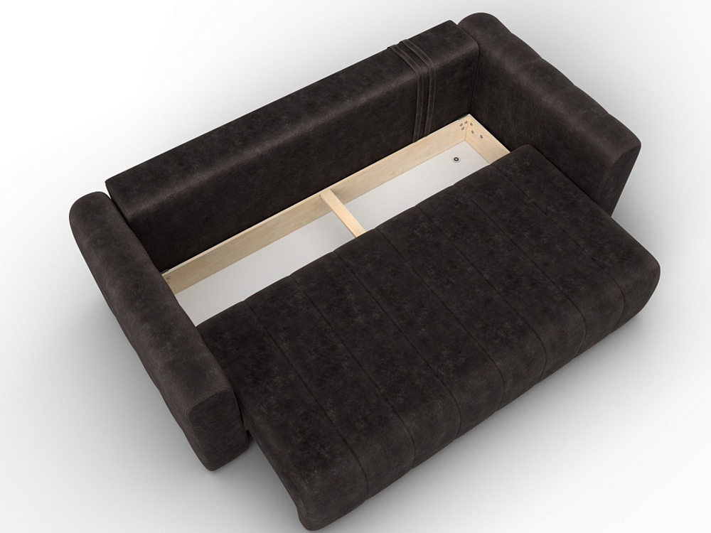 Диван прямой Лига-062 НПБ ВЕЛЮР BRUT 17 коричневый