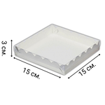 Коробочка для печенья 15х15х3 см белая