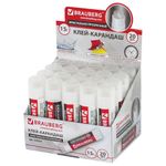 Клей-карандаш BRAUBERG "Crystal", прозрачный, 15 г, 224337