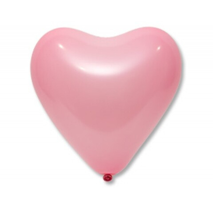 Э 12"/30 см, Сердце, Стандарт Розовый (Pink 143), 50 шт.