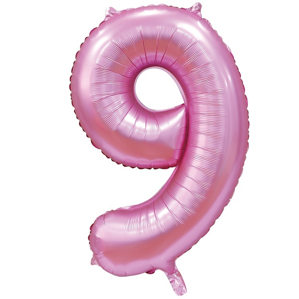 Шар ЦИФРА 9 Сатин Pink 40" 102 см