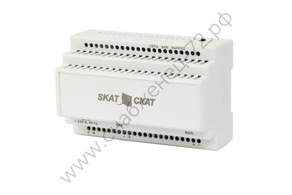 СКАТ ИБП-24/1-3,2Li-DIN источник питания 24В 1А, встроенная Li-ion АКБ, корпус на DIN рейку 35 мм