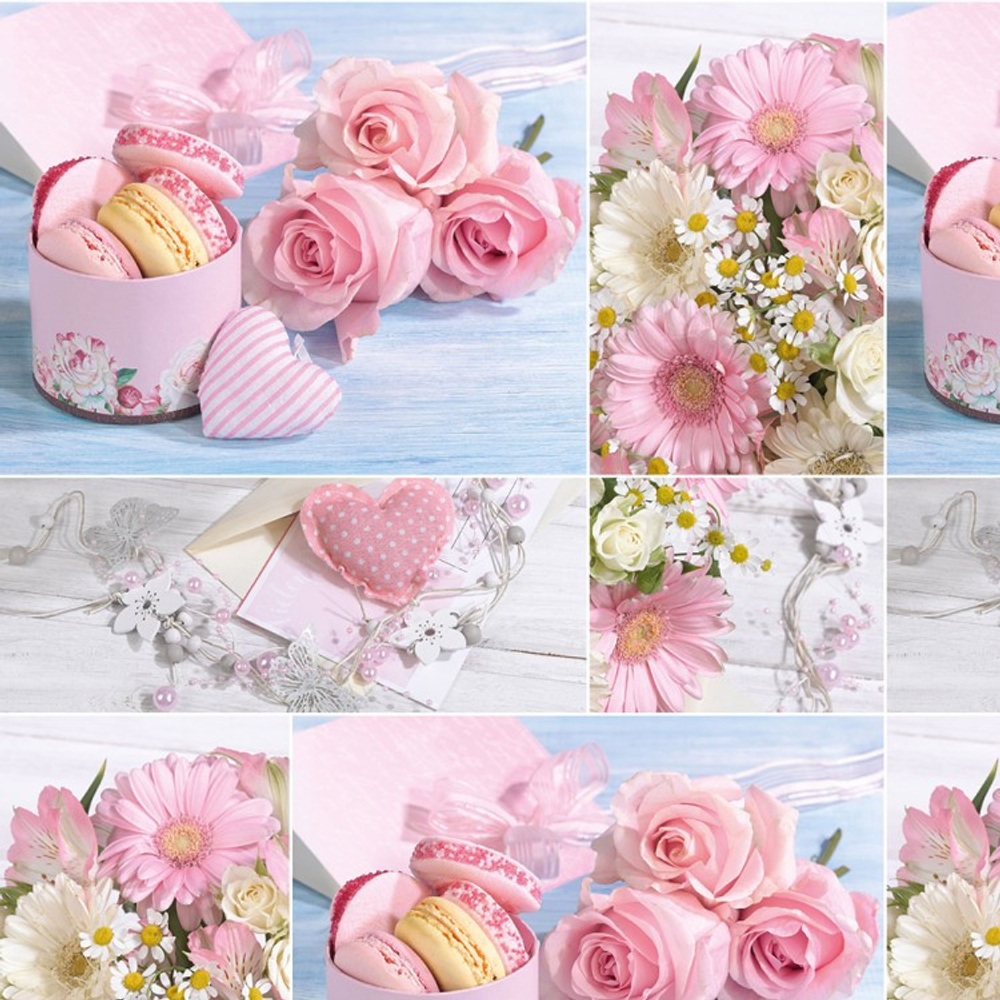 Бумага В листах 10 шт "Цветы и листья" 70 х 70 см (Микс)