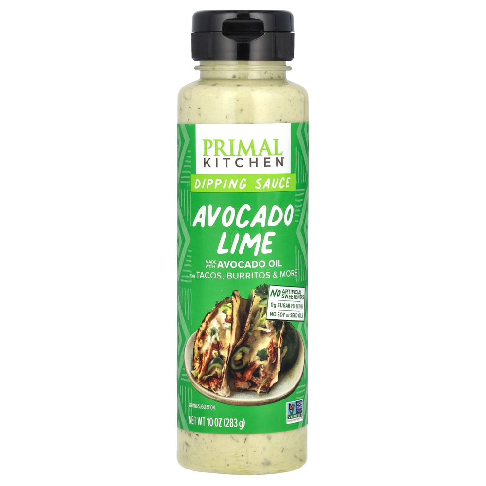 Primal Kitchen, дип-соус с маслом авокадо, авокадо и лайм, 283 г (10 унций)