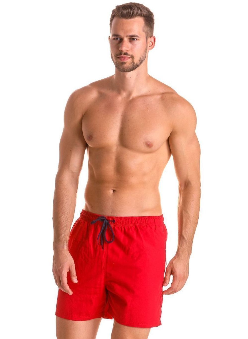 Мужские плавки-шорты с поясом на резинке (Размер: XL) (Цвет: синий)