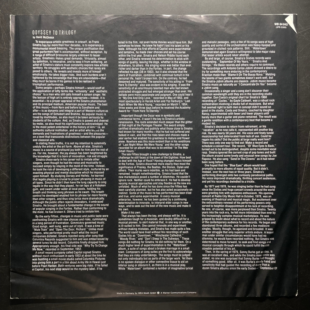 Frank Sinatra ‎– Trilogy: Past, Present & Future 3LP (Германия 1980г.)