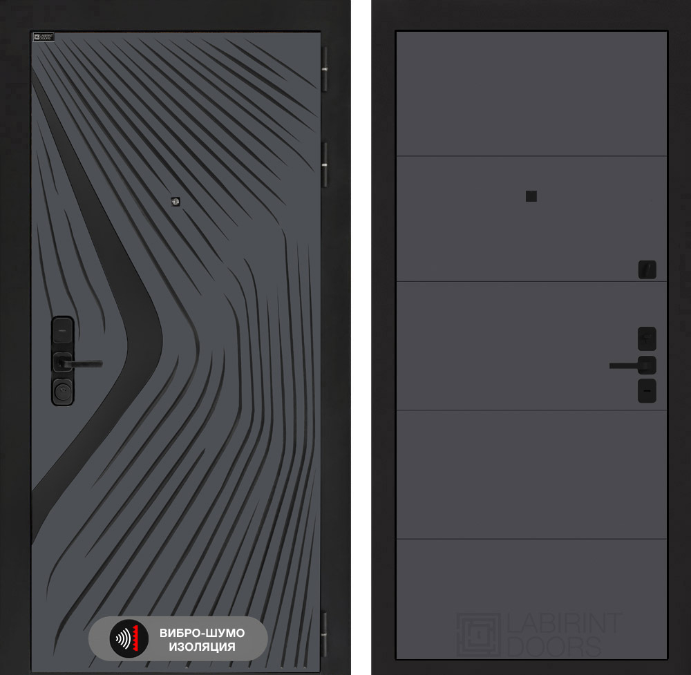 Входная дверь Лабиринт LEOLAB - 13 Графит софт