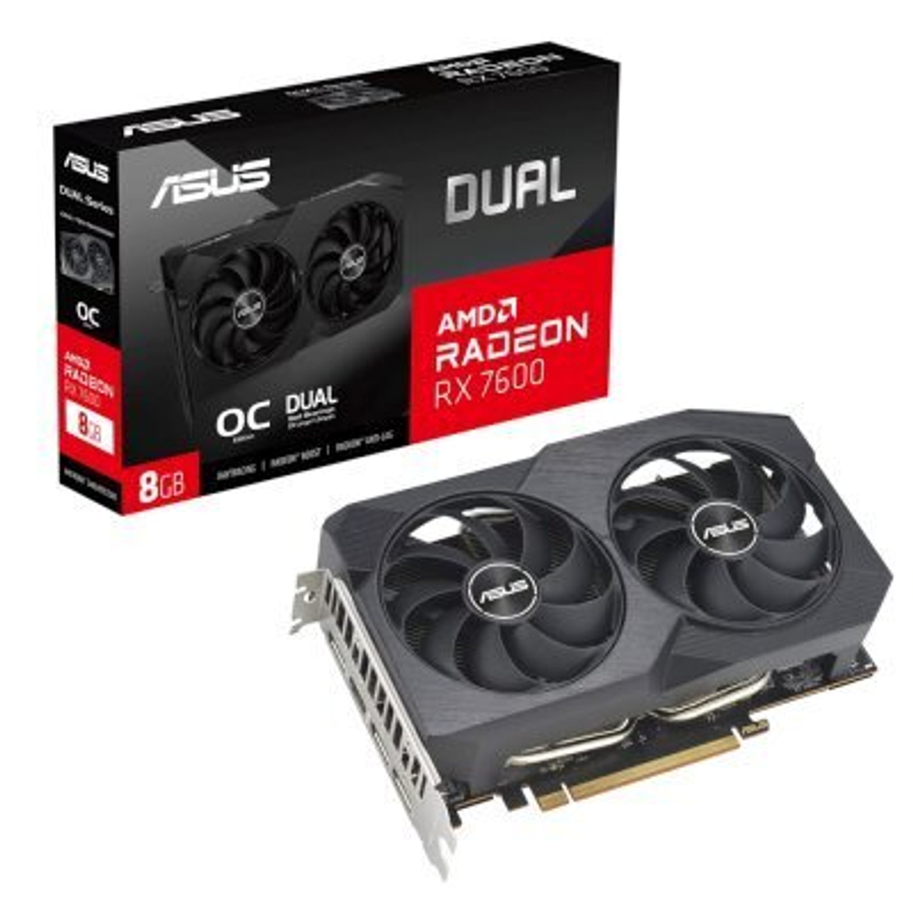 Видеокарта ASUS AMD Radeon RX 7600 8Gb DUAL-RX7600-O8G-V2