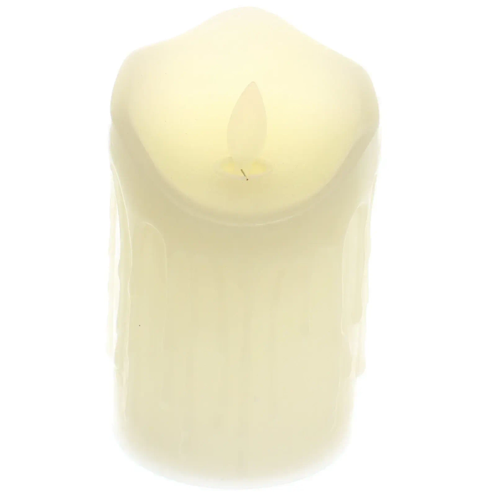 Сувенир с подсветкой «Свеча восковая - Небесная» 7,5*12,5 см - облита воском (работает от батареек 3 ААА)