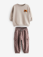 Толстовка и джоггеры в комплекте для мальчика Next B16-821, Серый, Коричневый