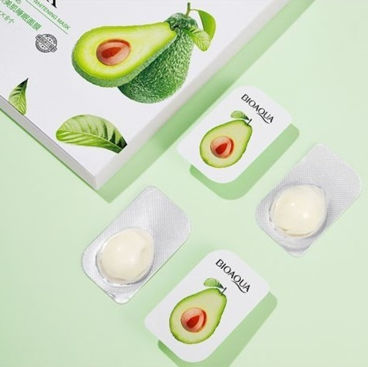 Маска ночная для лица BioAqua Siayzu Raioceu Авокадо и масло Ши питательная Shea Butter Beauty Sleep Mask 8x5 г