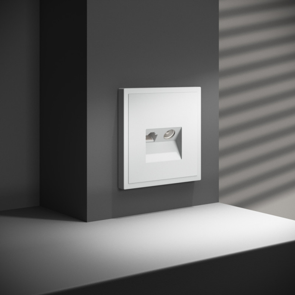 Розетка телевизионная встраиваемая VOLTUM S70 TV+RJ45 кат. 6, (белый матовый)