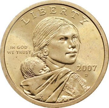1 доллар (dollar) 2007 D США «Сакагавея»