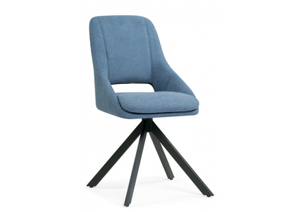 Стул на металлокаркасе Woodville Оливер крутящийся синий, черный, ножки черные