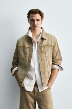 ZARA ДЖИНСОВАЯ КУРТКА LIMITED EDITION, РЫЖЕВАТО-КОРИЧНЕВЫЙ