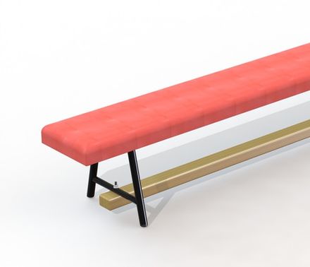 Скамья гимнастическая мягкая 2,5 м. (3 нерегулир мет. ножки)