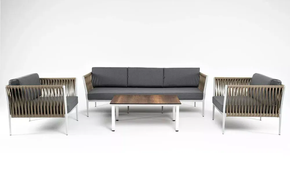 "Касабланка" лаунж-зона плетеная из роупа 5-местная, цвет серый