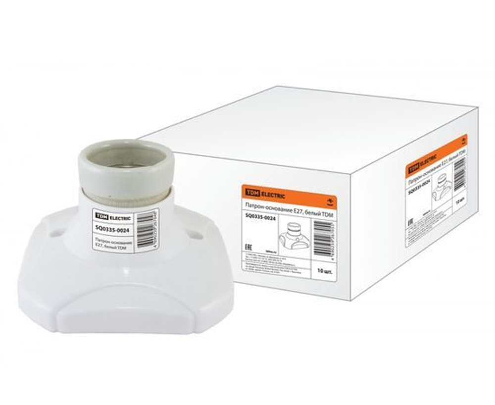 Патрон-основание TDM керамический E27, белый SQ0335-0024 - 10 шт