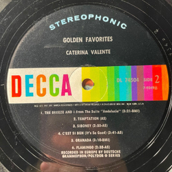 Винтажная виниловая пластинка LP Caterina Valente, Golden Favorites (США 1964)