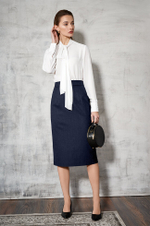 4765 Юбка женская (синий жаккард)