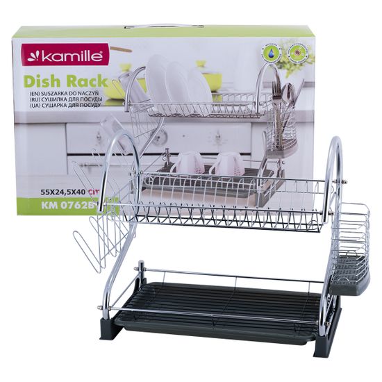 Сушилка для посуды двухъярусная Kamille KM 0762B