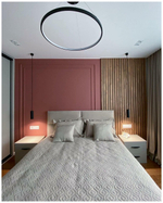 Реечный декор в спальне из Сосны 40х30мм