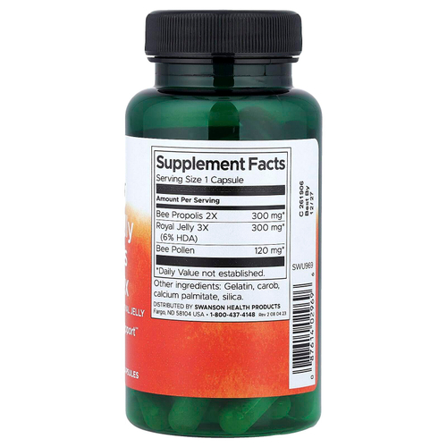 Swanson, Комплекс с прополисом маточного молочка, 60 капсул