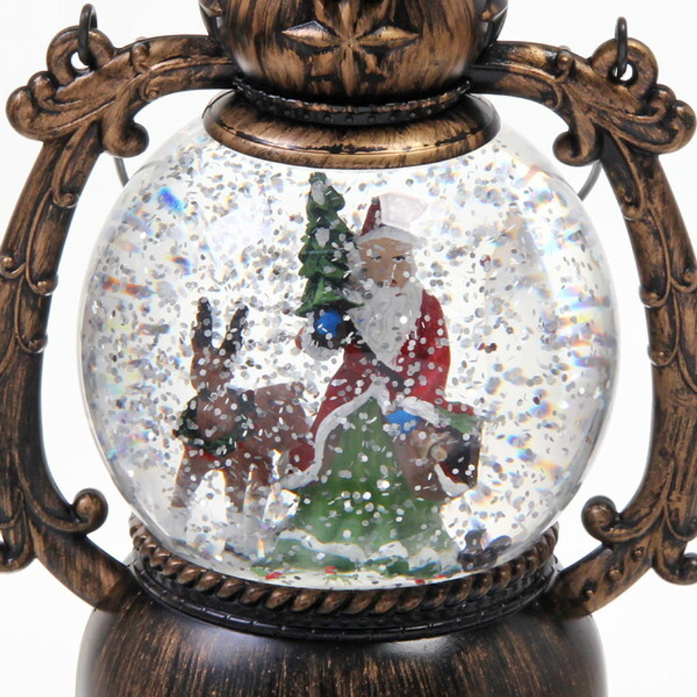 Сувенир с подсветкой Christmas «Лампа Дед Мороз с оленем» 20 см (без музыки)