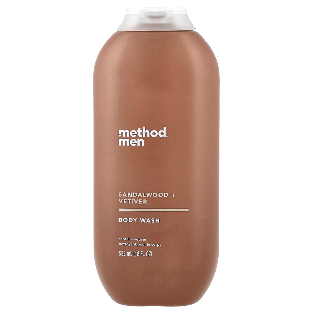 Method, Для мужчин, гель для душа, сандал и ветивер, 532 мл (18 жидк. унц.)