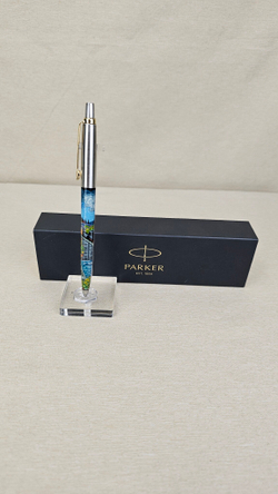 Ручка мал. "Паровоз. Подарок железнодорожнику" с ручной росписью Палех