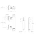 Смеситель термостатический для душа с душевым комплектом ALEXIA 3634DOC золото