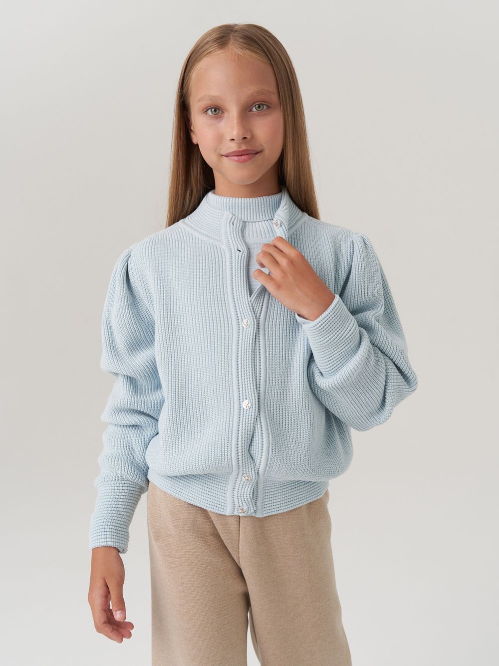 Кардиган для девочки AT1058 голубой