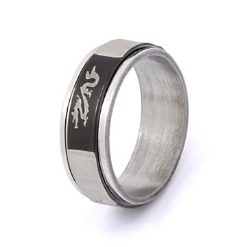 Кольцо стальное (114) "Дракон"