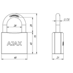 Замок навесной PD-0150 (PD-01-50) 3 key англ.