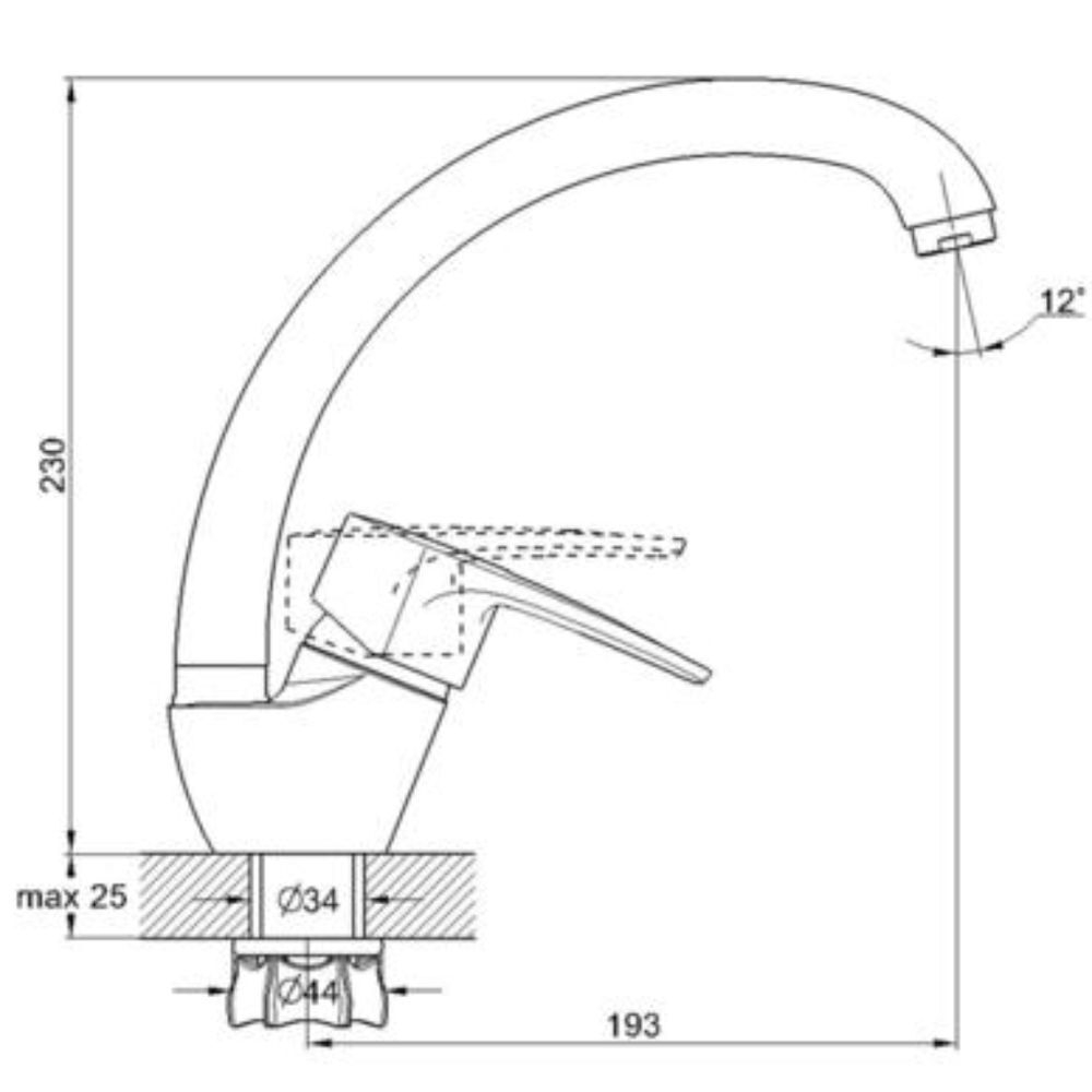 Смеситель для кухни, G.lauf, с картриджем, хром, 8G4-A018