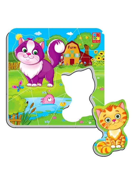 Магнитный пазл Котики 16 элементов