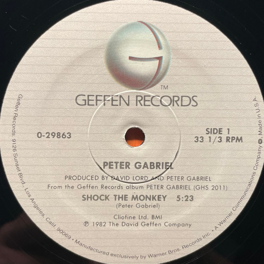 Peter Gabriel ‎– Shock The Monkey (США 1982г.) EP