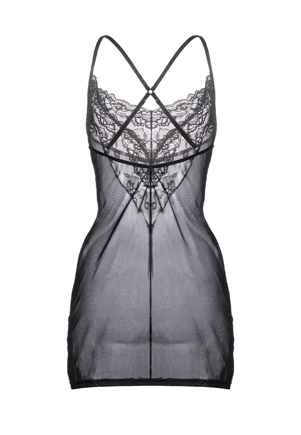 Комбинация Erolanta Lizaveta с бретелями крест-накрест черная 50-52