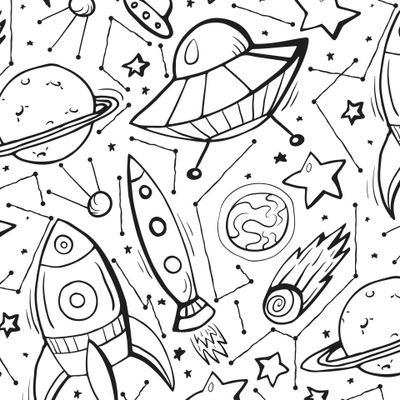 Детский монохромный космический фон