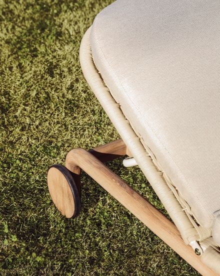 Двойной шезлонг Alipa из массива акации и веревки цвета экрю