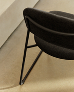 Стул Meli из серого шенилла с серыми металлическими ножками