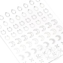 Наклейки металлизированные микс серебро