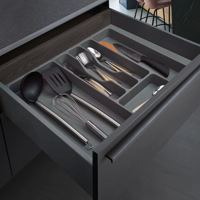 Лоток для столовых приборов в базу 800 мм, вулканический серый